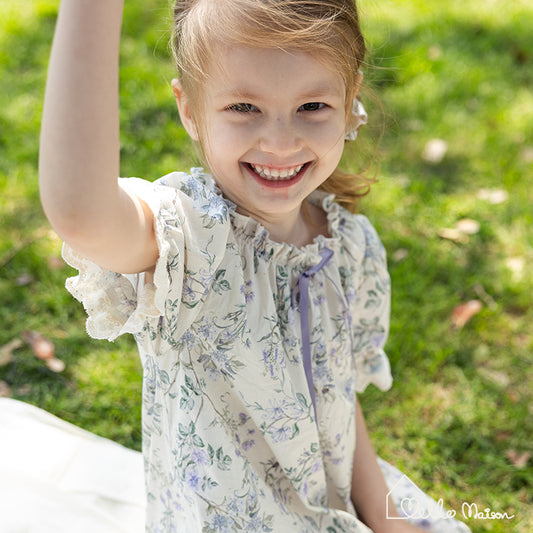 Violet ladybirds Cotton Dress