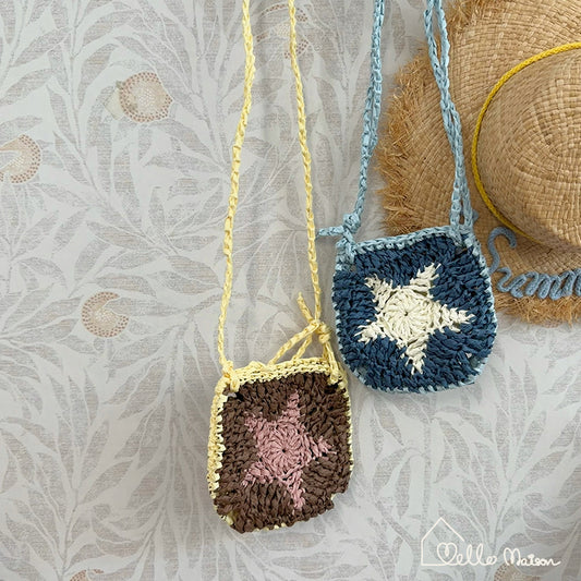 creamy stella raffia handmade bag