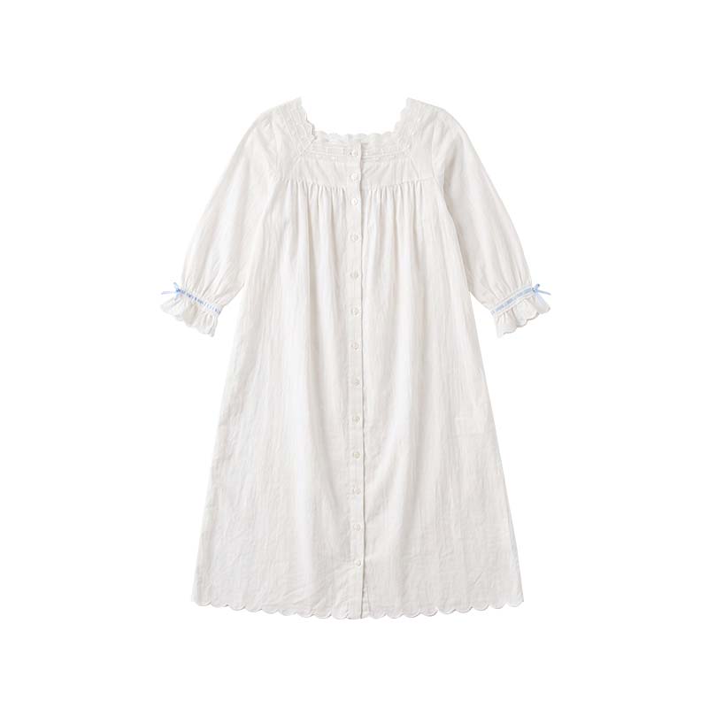 White Jacquard Cotton Dress