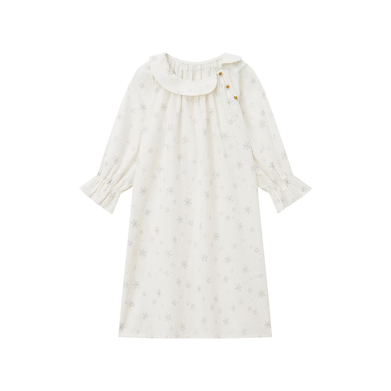 Sprinkled Snowflake Cotton Dress