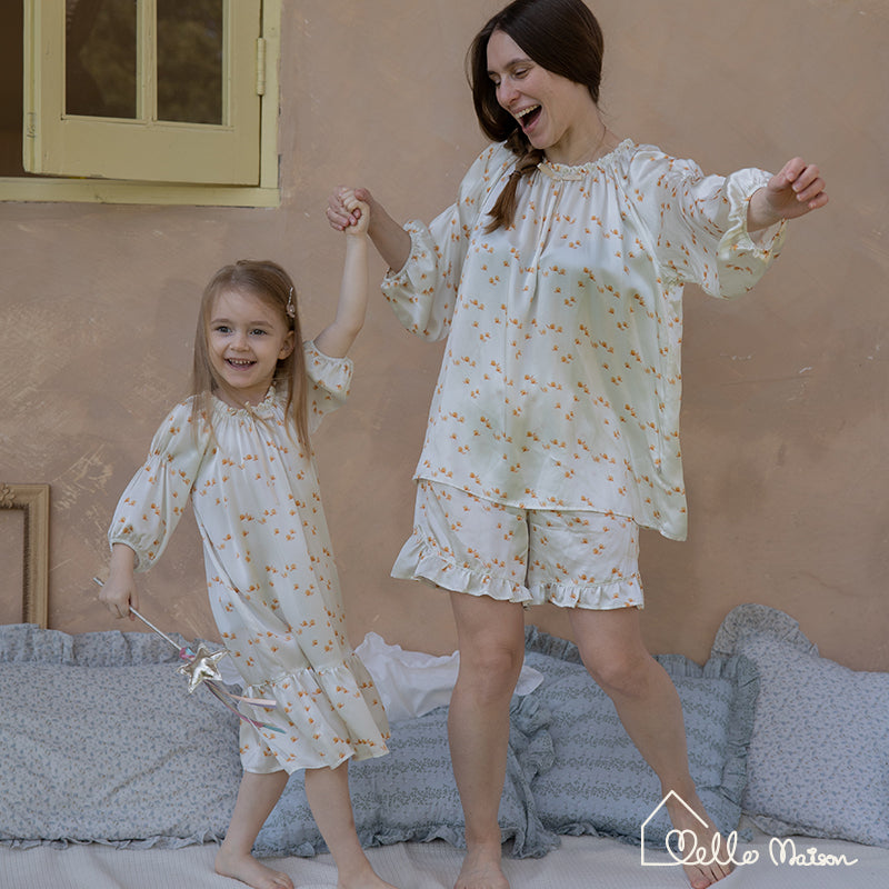 Creamy Snail Mulberry Silk Pajama Set