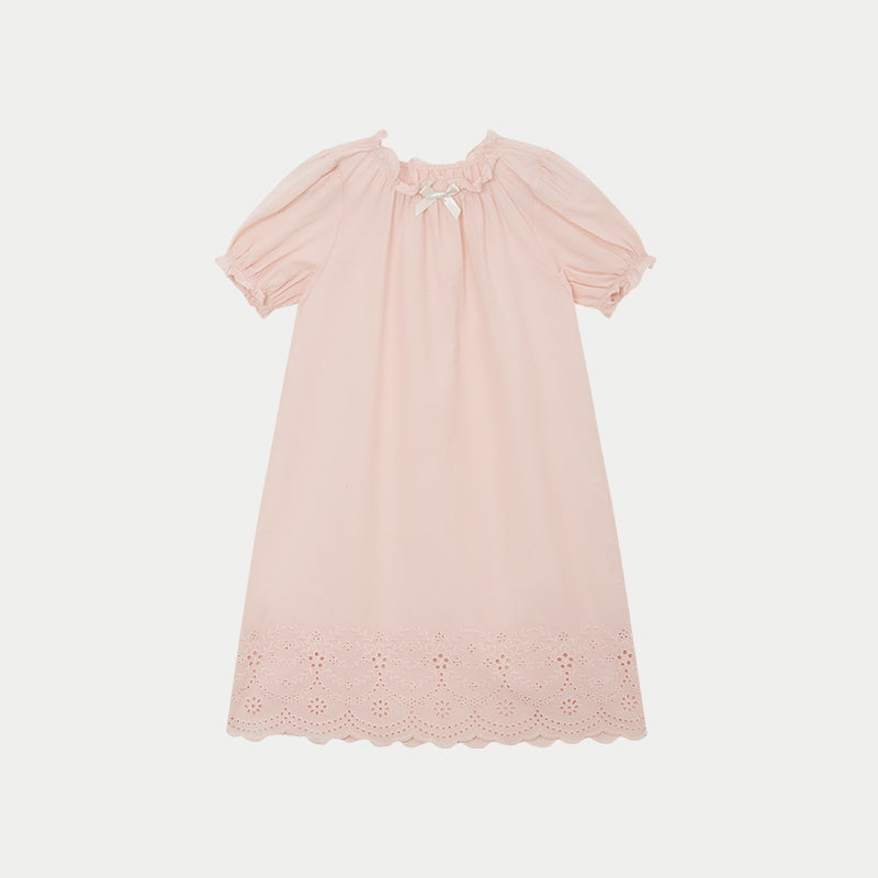 Pastal Embroidery Cotton Dress