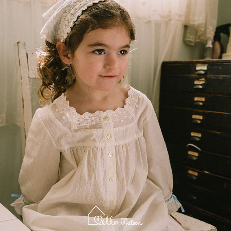 White Jacquard Cotton Dress
