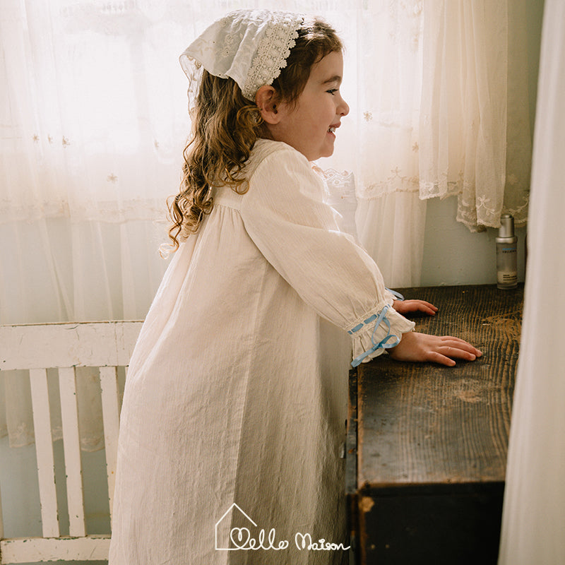 White Jacquard Cotton Dress