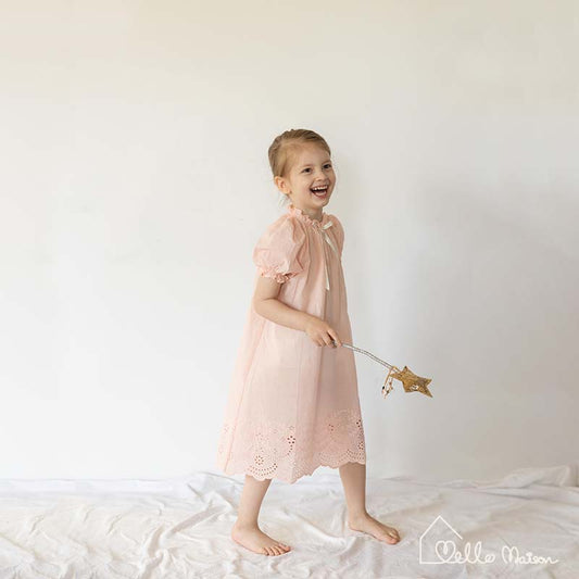 Pastal Embroidery Cotton Dress